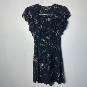 Miss Selfridge flower print wrap front dress